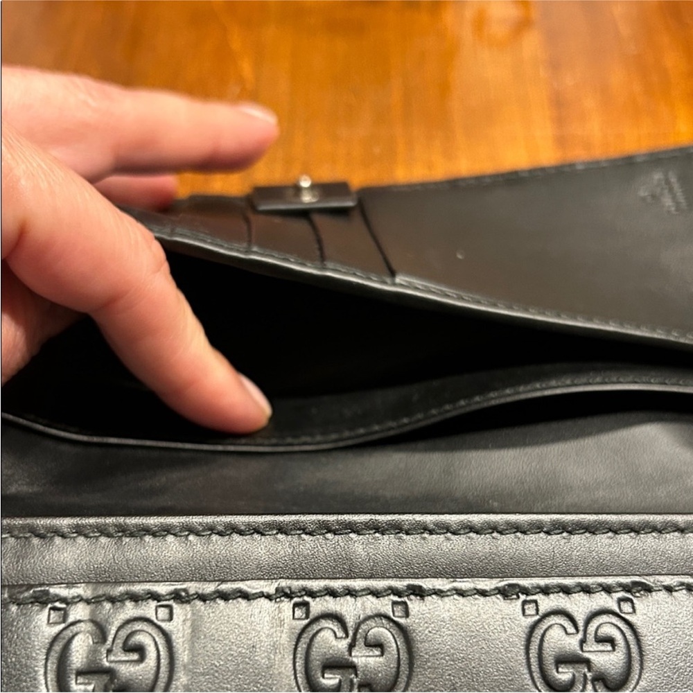 Gucci Guccissma Black Embossed Leather wallet - Picture 11 of 13